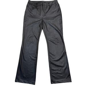 Boston Proper Faux Leather Flare Black Pants size 12
